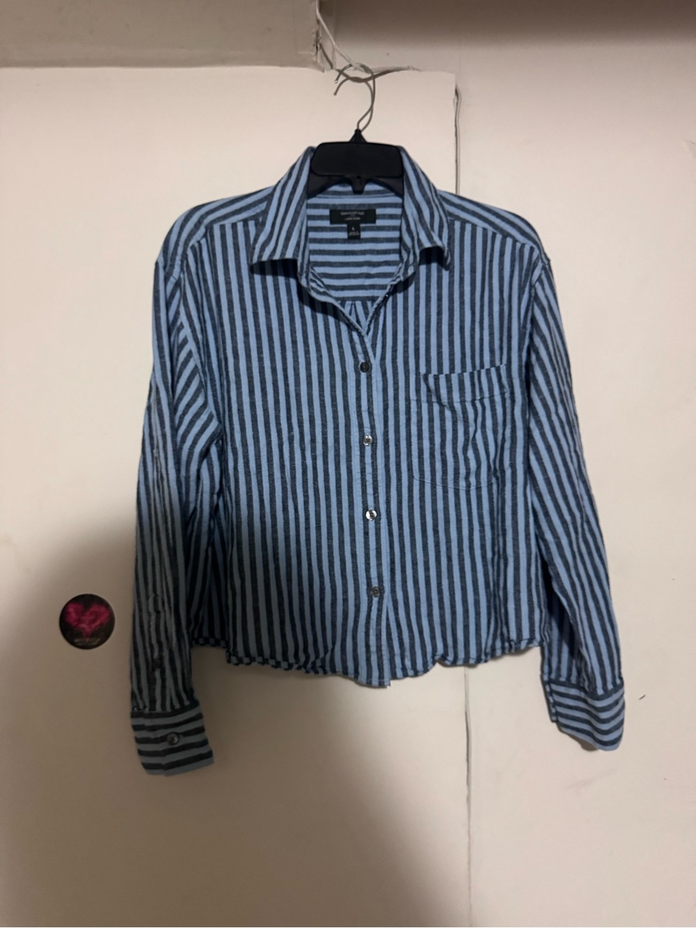 Banana Republic Blue & Navy Vertical Stripe Button-Down Shirt